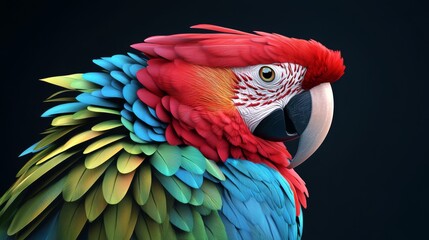 Obraz premium Vibrant portrait of scarlet macaw with colorful plumage
