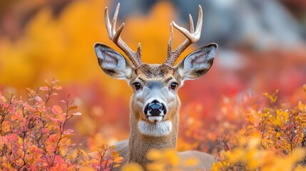 Majestic Buck in Autumnal Wonderland