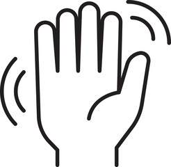 Waving hand gesture illustration line icon