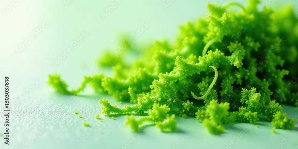 Poster vibrant green plant life detailed close-up of delicate, miniature foliage displaying intricate branc