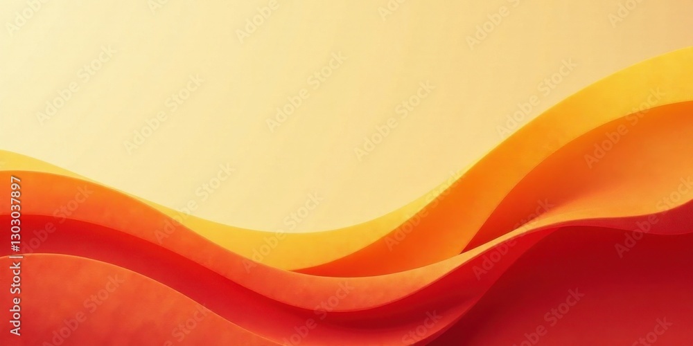 Poster abstract warm-colored wavy layers, smooth gradient design for backgrounds and presentations