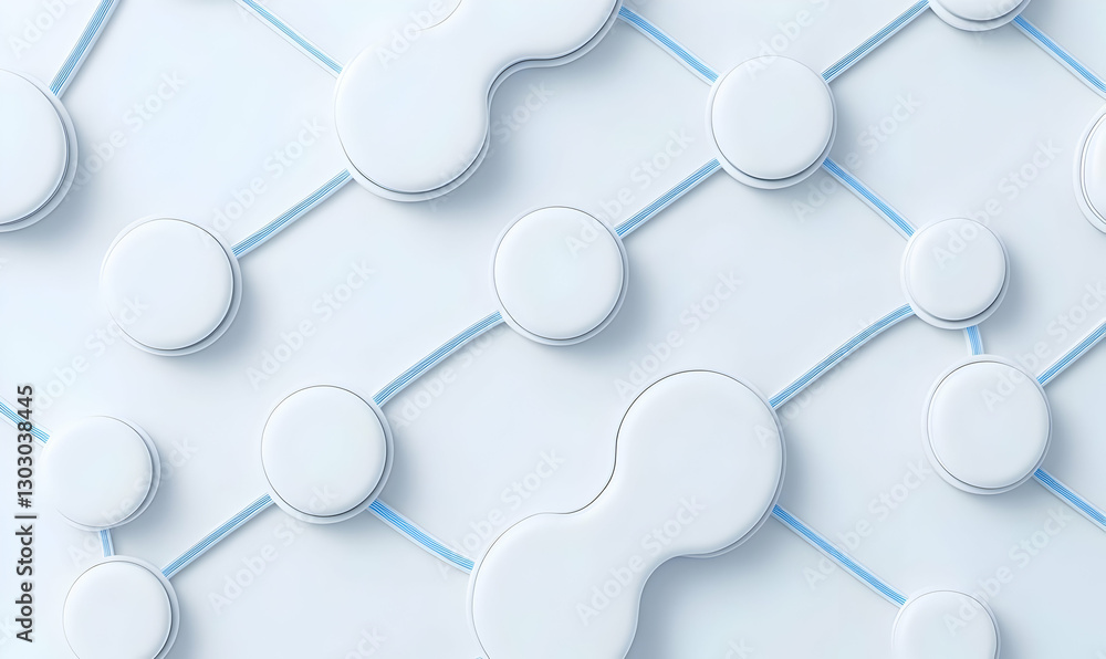 Poster abstract network pattern with circular nodes and connecting lines