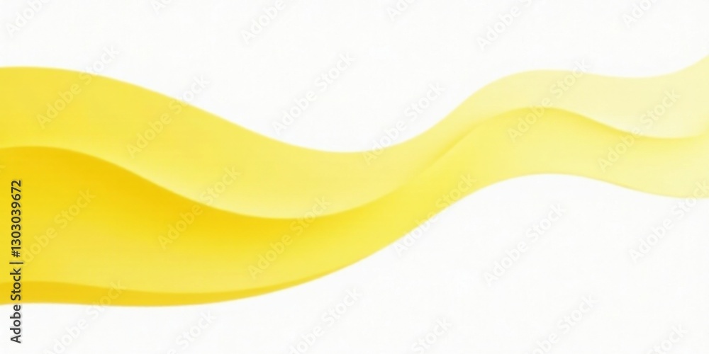 Aufkleber abstract yellow wave design smooth curves and gentle undulations on white background