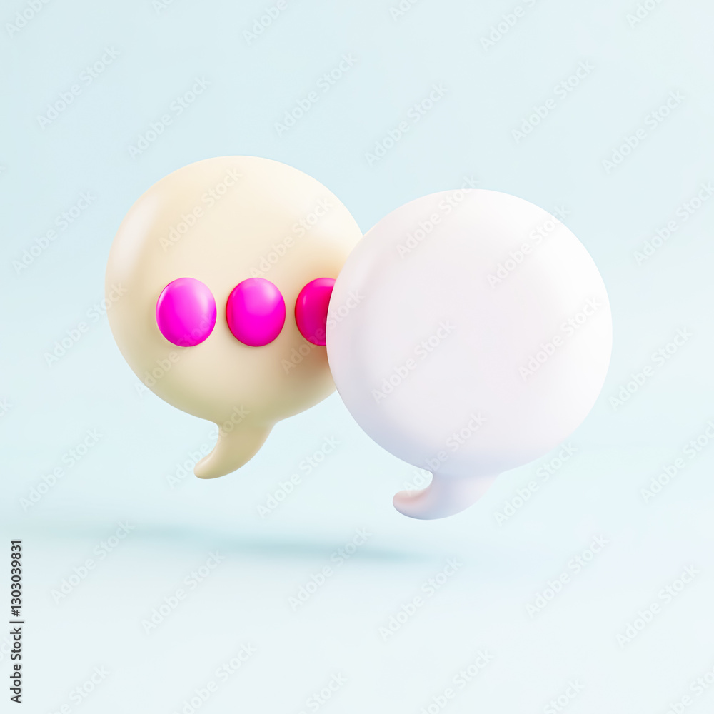 Aufkleber two 3d speech bubbles representing communication and connection