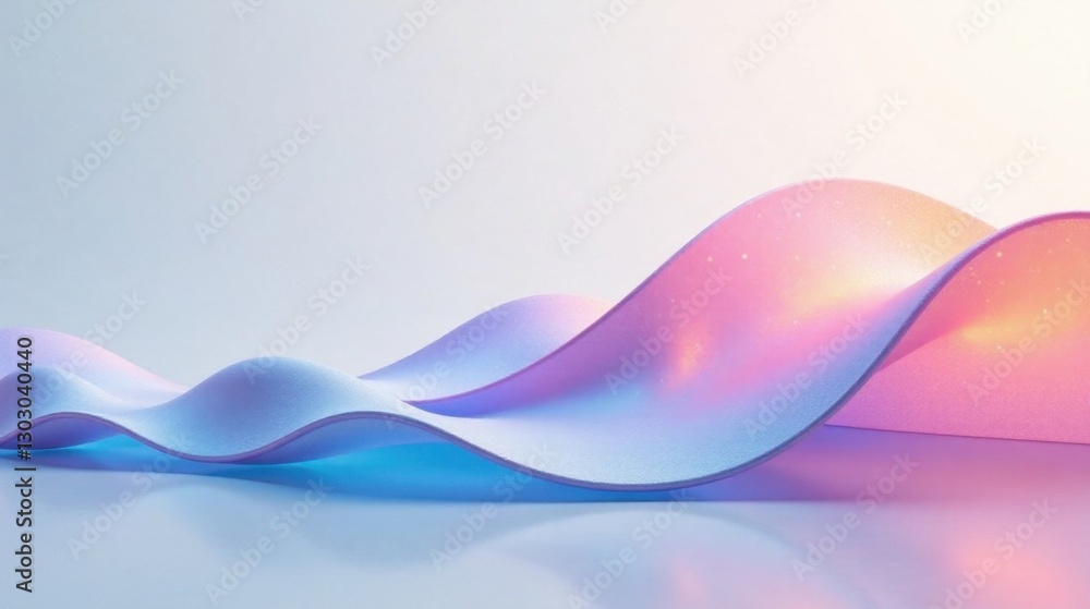 Aufkleber abstract pastel waveform landscape a serene digital render of flowing, textured surfaces with subtle