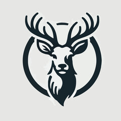Simple, cool and dashing deer head logo