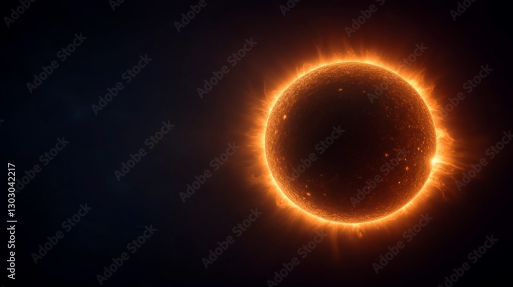 Poster solar eclipse in outer space