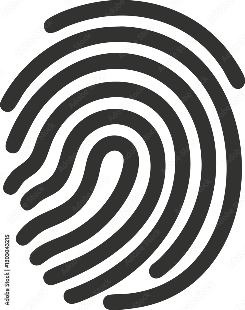Poster black fingerprint icon symbolizing identity and security for digital authentication.
