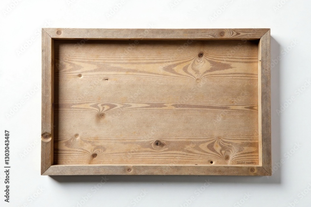 Aufkleber rustic wooden frame with smooth light brown wood panel, ideal for a variety of display purposes and 