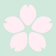 シンプルな桜のマーク　赤みのあるピンク⭐︎