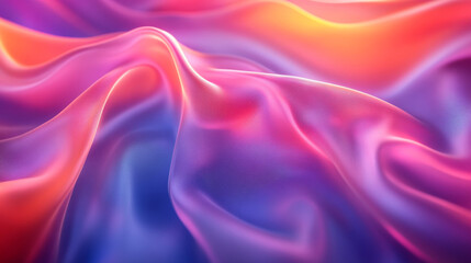 Obraz premium Soft, colorful fabric waves in vibrant hues of pink and blue