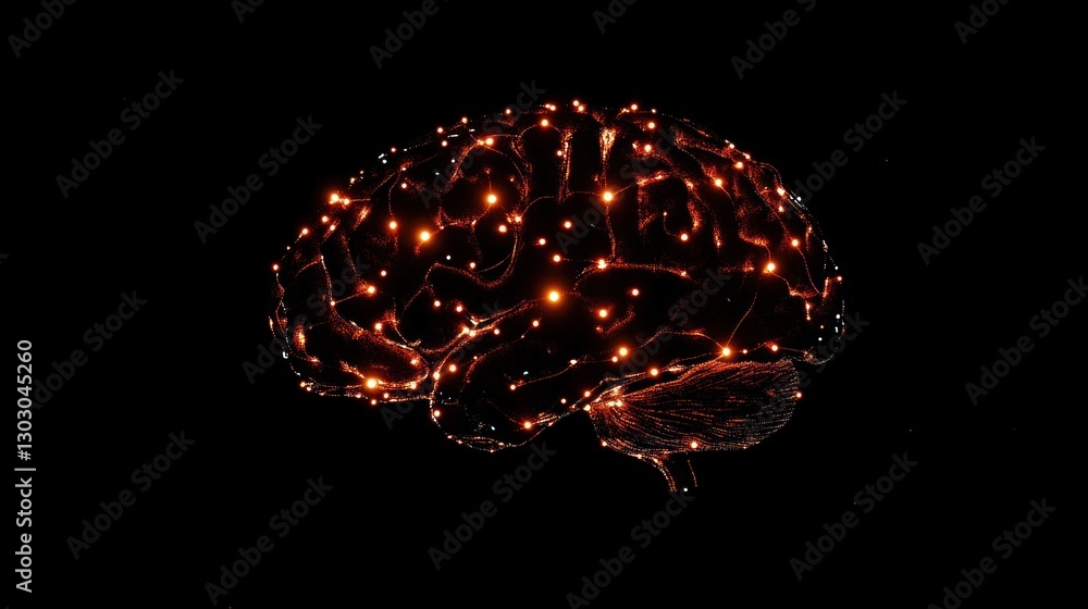 Poster a glowing representation of a brain, symbolizing neural connections and cognitive processes.
