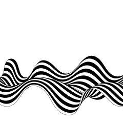 Abstract stripes of black and white waves. Background of wave lines of optical art. Eps 10
