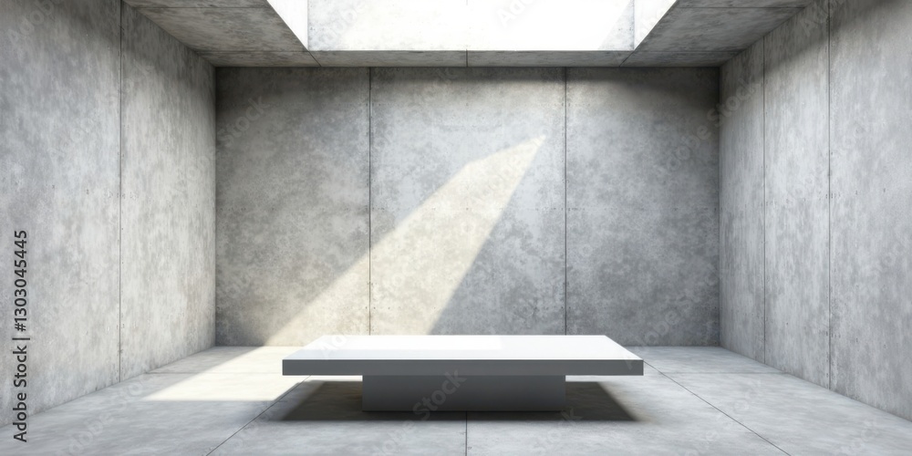 Aufkleber minimalist concrete room with elevated platform ideal for product display or presentation