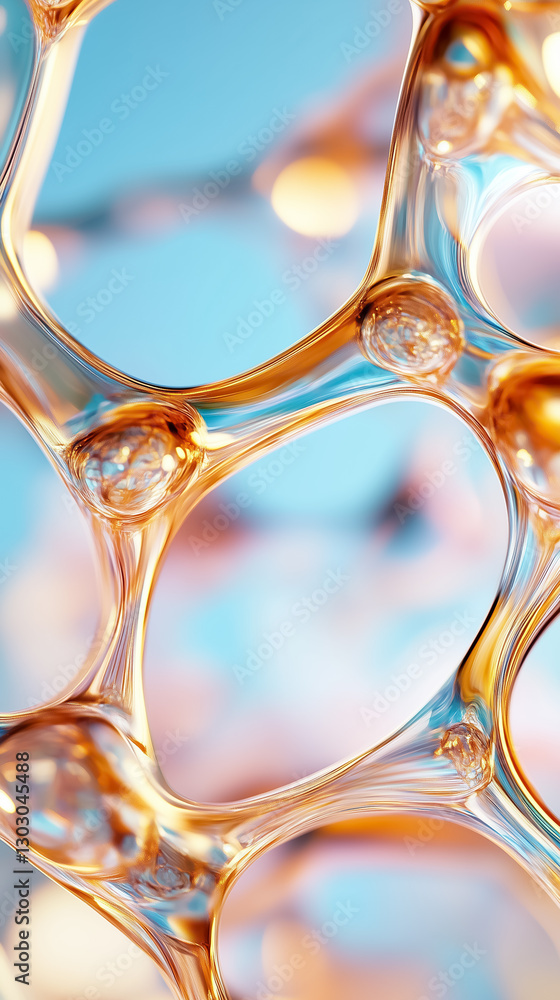 Poster exploring a complex 3d fractal formation, this artwork presents captivating iridescent and transluce