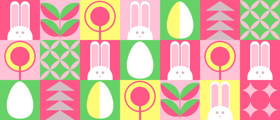 Easter vector background. Abstract background. Minimalist mosaic style. Holiday print.