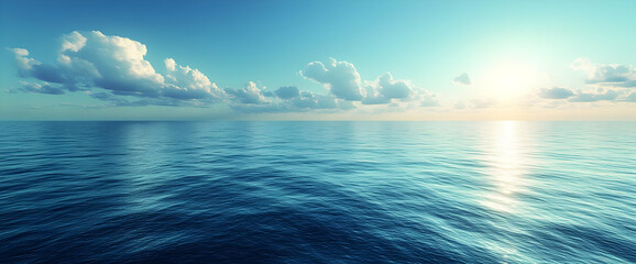Obraz premium Vast Ocean At Sunset With Clouds