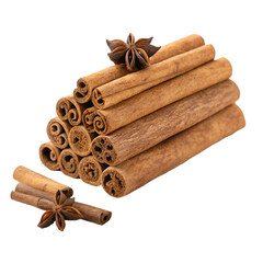 Cinnamon Sticks & Star Anise on trasparent background