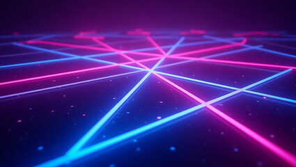 abstract technology background A futuristic, high-tech atmosphere is evoked by a mesmerizing purple and blue neon background