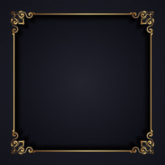 Vintage frame gold floral ornament