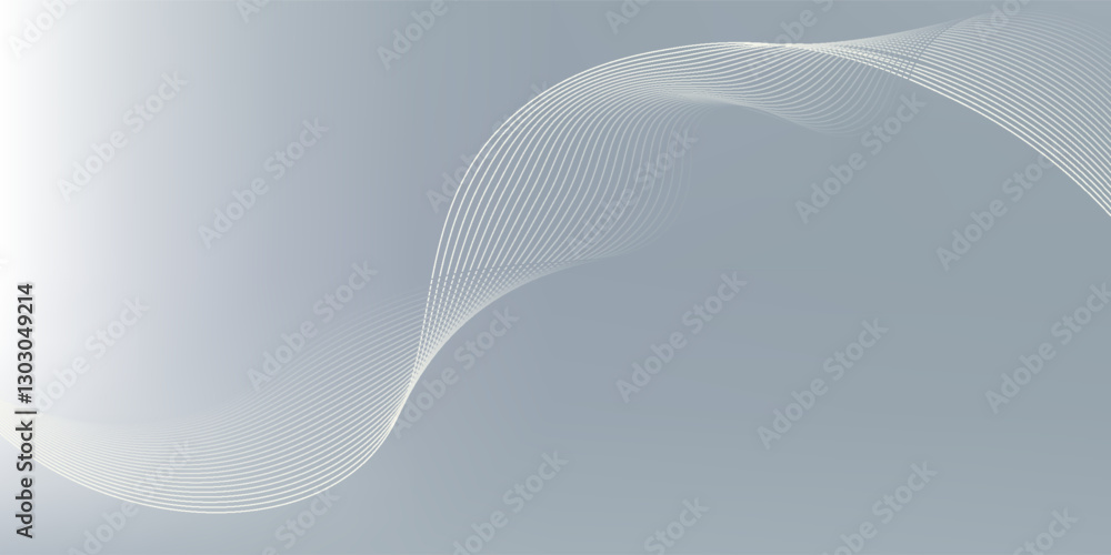 Poster gray and white abstract background with flowing particles. digital future technology concept. vector