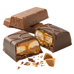 Caramel Chocolate Bars: Creamy Indulgence on trasparent background