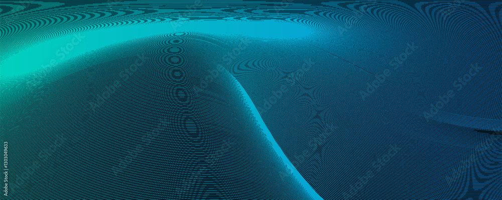 Poster dot green wave light screen gradient texture background. abstract technology big data digital backgr