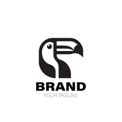 Toucan Logo. Toucan Logo Design. Toucan Logo Brand. Toucan Logo Vector Design Isolated on White Background