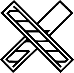 Fototapeta premium Vector Graphic of Crossed Tools for Construction or Repair - Ideal for DIY Projects and Instructional Materials
