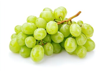 bunch of green grapes on a white background