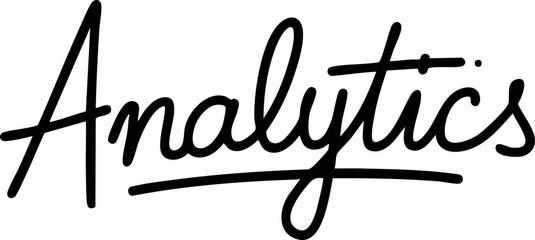 Obraz premium Stylized Text 'Analytics' in Elegant Script: Perfect for Data-Driven Projects and Presentations
