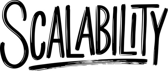 Stylish vector illustration featuring the word 'Scalability' in bold, artistic lettering, ideal for business and technology themes.