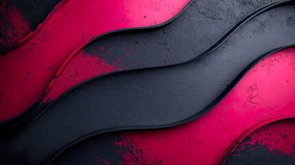 Obraz premium Coral and Slate Swirling Brushstroke Design with Halftone Waves and Grunge Splatter for Dynamic Backgrounds 