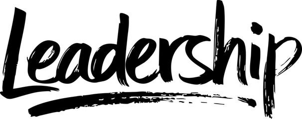 Bold Vector Design Featuring the Word 'Leadership' in Artistic Brush Script for Motivation and Inspiration