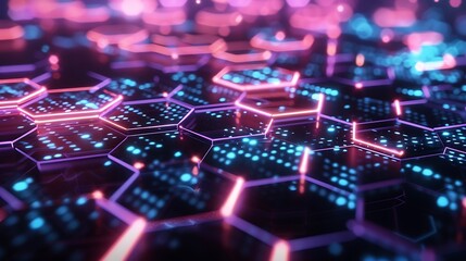 Fototapeta premium Abstract Hexagon Network: Digital Data Visualization