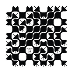 Abstract Vector Pattern - Unique, original, and completely random pattern design -  Paper pins Series A - 16