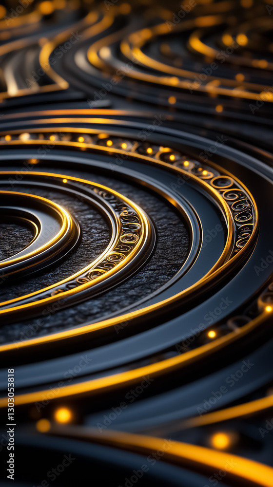 Poster an intricate labyrinth of abstract fractals reveals endless pathways adorned with glowing edges and 