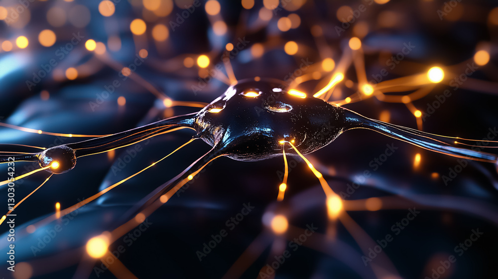 Poster glowing nodes pulse across a vast grid, illustrating the beauty of artificial intelligence. lines co