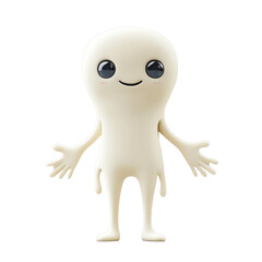 A cartoon character with a big smile on its face