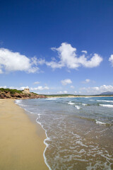 beach and rocks, Porto Ferro Beach,  Alghero, Sassari, Sardinia, Italy