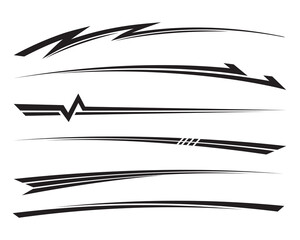 Side car body vector stripes decal. stripping car cutting sticker design template