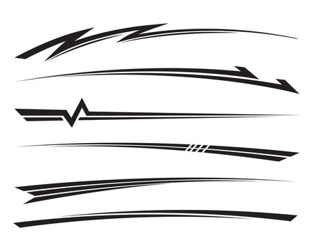 Side car body vector stripes decal. stripping car cutting sticker design template