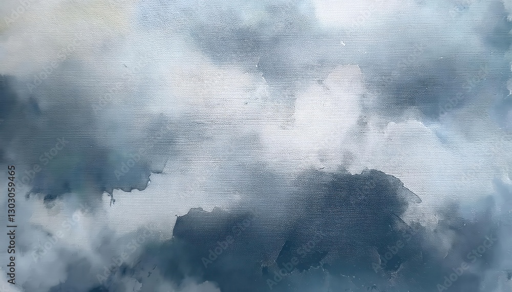 Aufkleber soft abstract cloud texture in watercolor style with blue-gray tones, artistic background for design