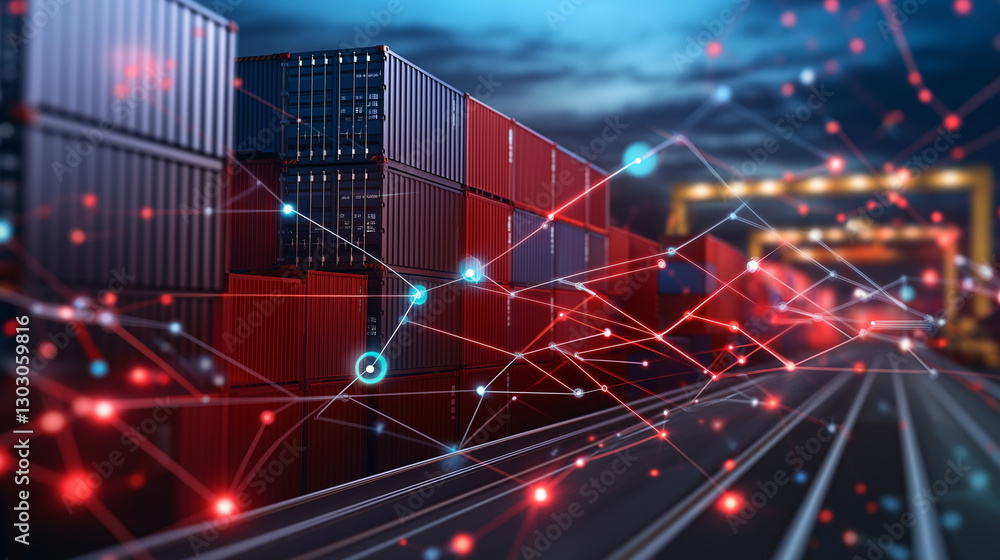 Aufkleber a logistics company implements blockchain technology to ensure secure and transparent shipping of go