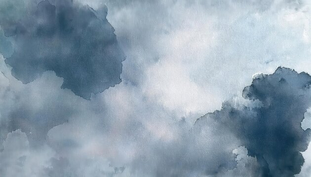 soft abstract cloud texture in watercolor style with blue-gray tones, artistic background for design, print, and decor

