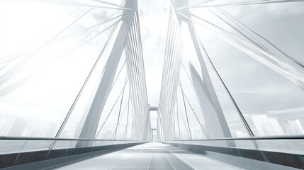Fototapeta premium Modern Glass Bridge Architecture: A Futuristic Cityscape