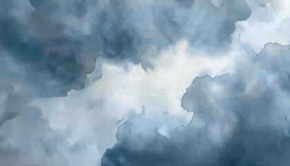 soft abstract cloud texture in watercolor style with blue-gray tones, artistic background for design, print, and decor

