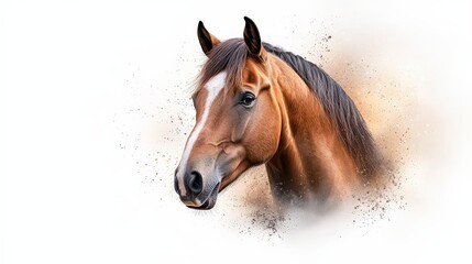 Fototapeta premium Horse portrait with a dynamic splash effect.