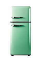 Pistachio color refrigerator isolated on white background
