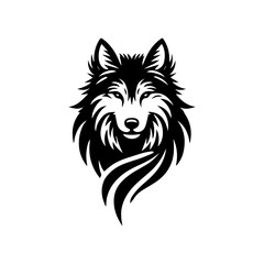 wolf head vector logo illustrations in black and white, perfect for logos or tattoos